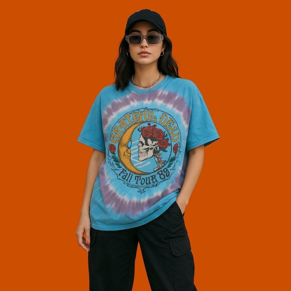 Vintage Grateful Dead 1989 Fall Tour Tie-Dye T-Shirt (Size XL) Unisex